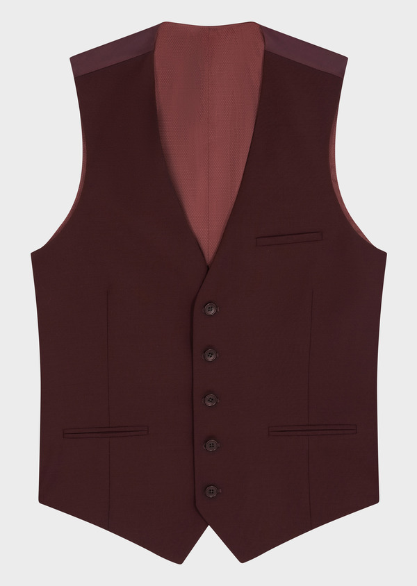 Gilet de costume en laine bordeaux - Father and Sons 69086