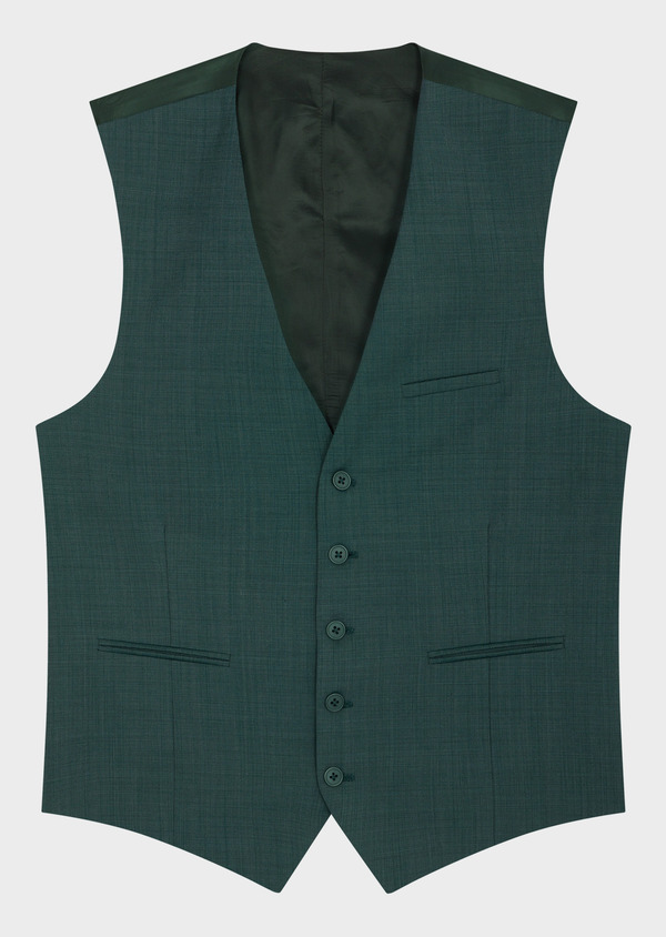 Gilet de costume en laine unie bleu prusse - Father and Sons 65273