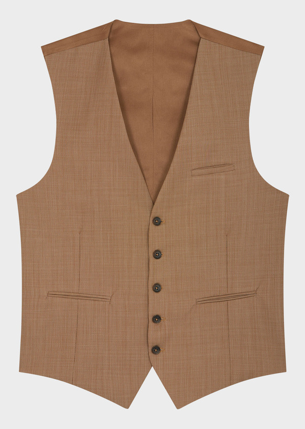 Gilet de costume en laine unie terracotta - Father and Sons 65250