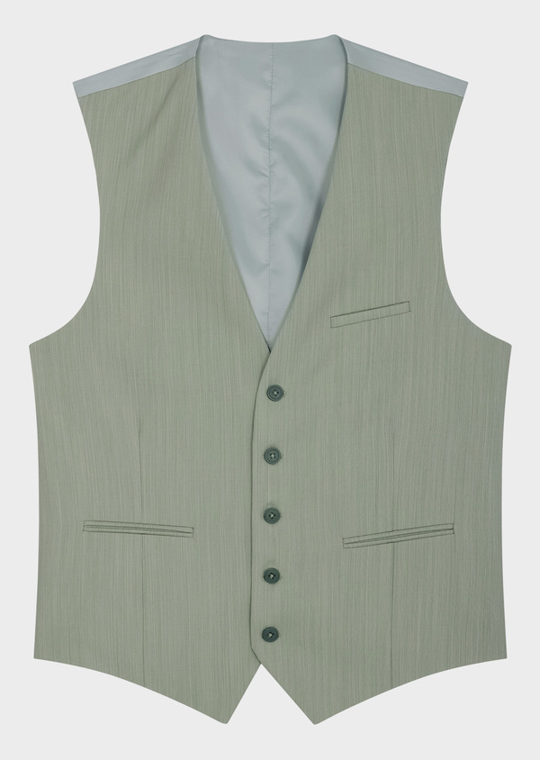 Gilet de costume en laine unie vert d'eau - Father and Sons 65271