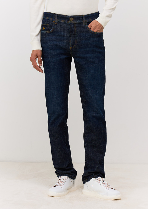 Jean Jack Regular en coton stretch bleu indigo - Father and Sons 68594