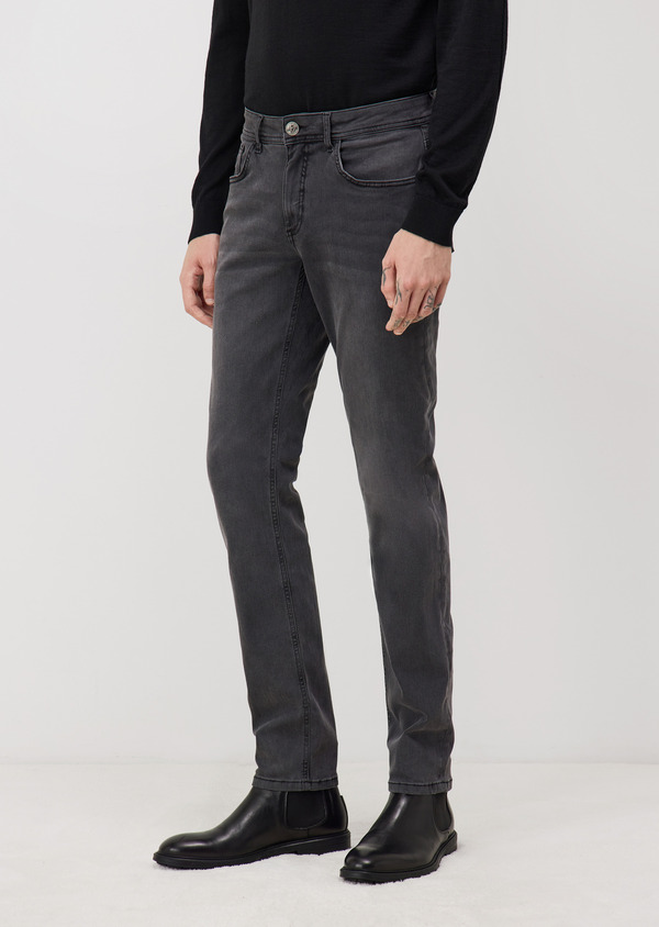 Jean Jody Slim en coton mélangé stretch anthracite - Father and Sons 70370