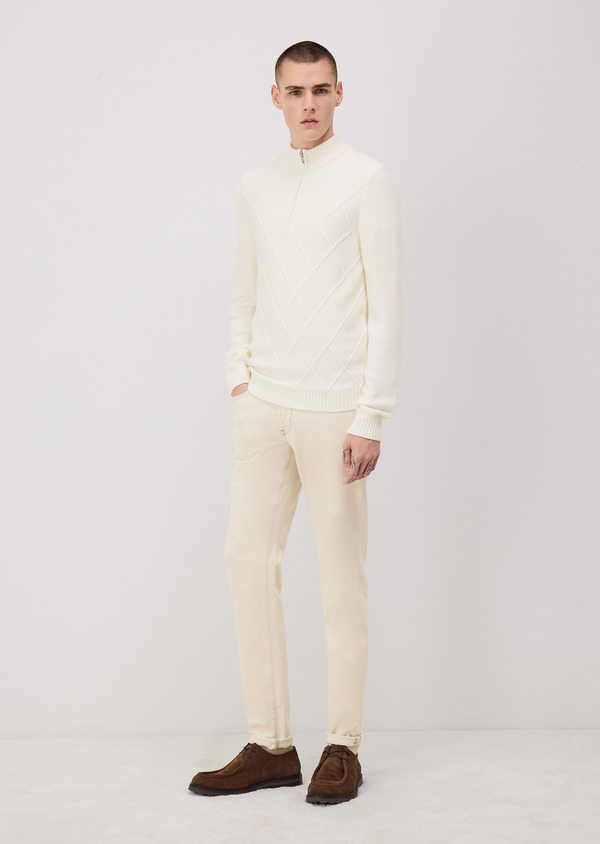 Jean Jody Slim en coton stretch beige - Father and Sons 70363