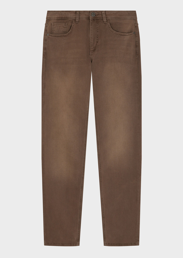 Jean Jody Slim en coton stretch marron - Father and Sons 70369