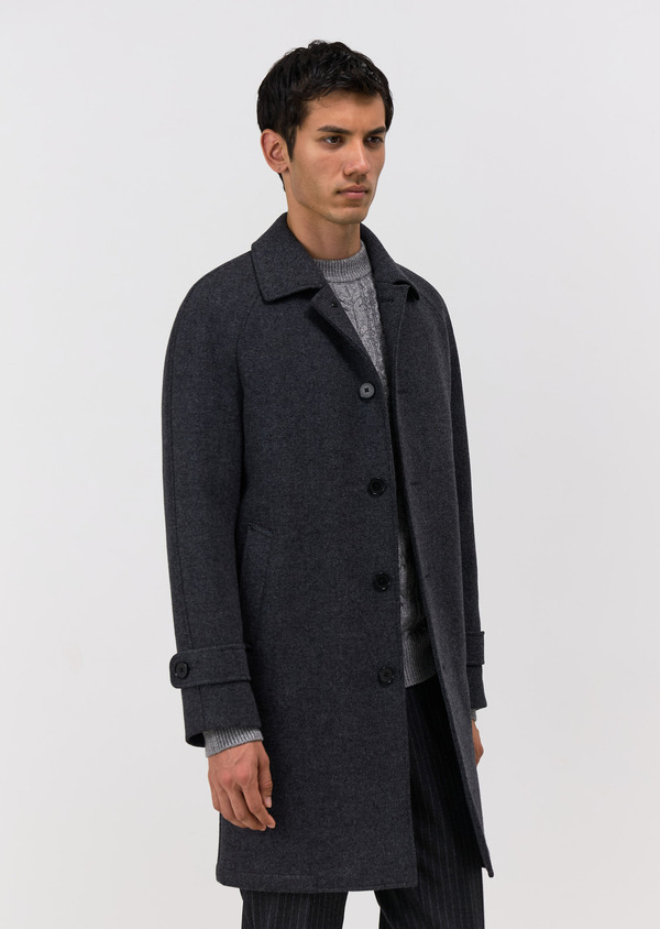 Manteau en laine melangee anthracite