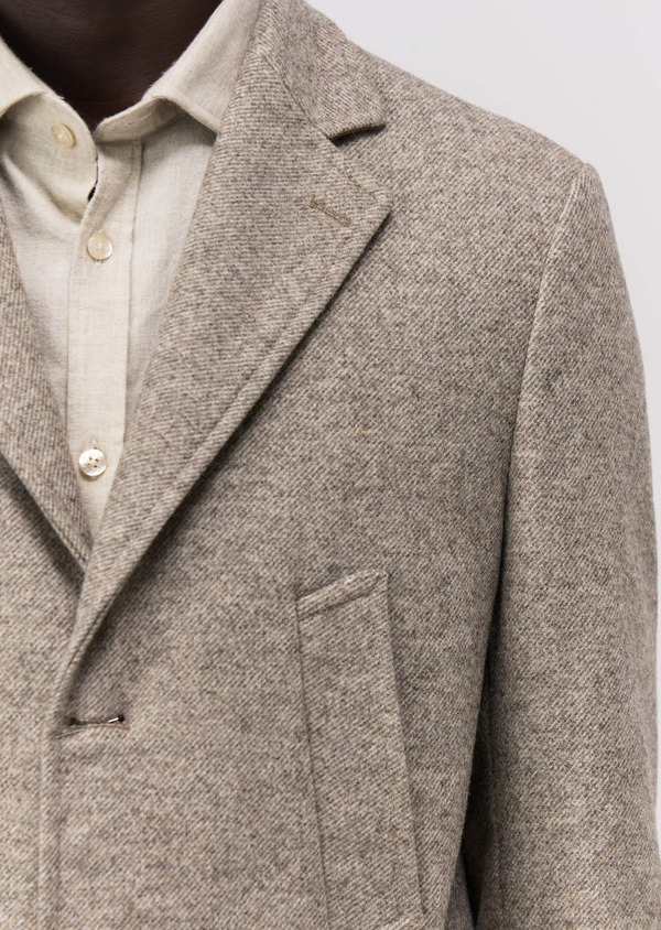 Manteau en laine mélangée beige - Father and Sons 69420