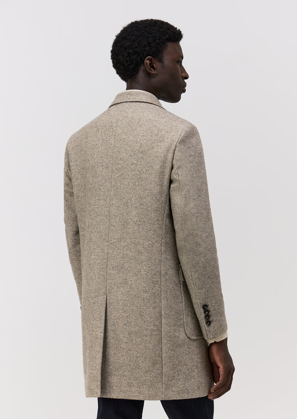 Manteau en laine mélangée beige - Father and Sons 69418