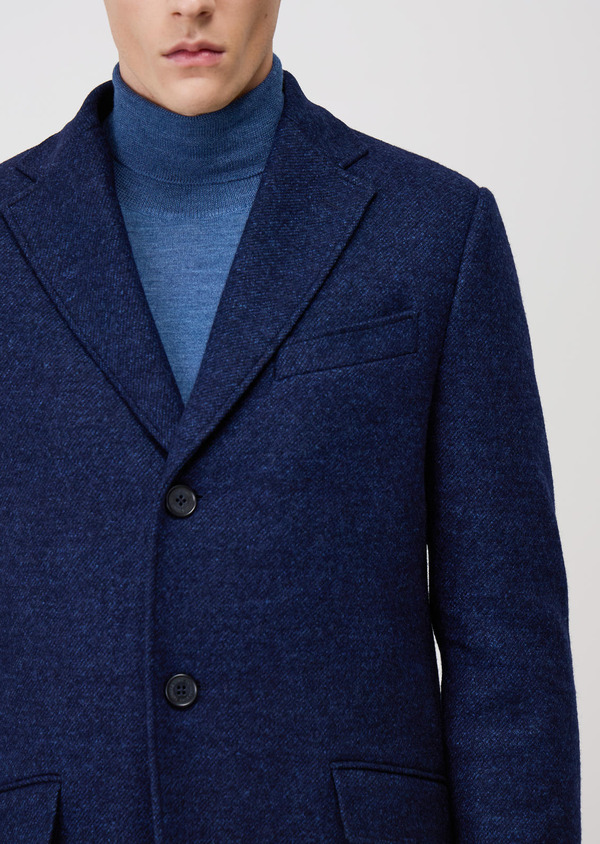 Manteau bleu indigo à capuche amovible - Father and Sons 69412