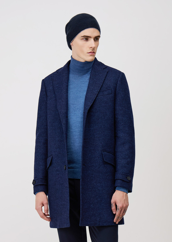 Manteau bleu indigo à capuche amovible - Father and Sons 69414