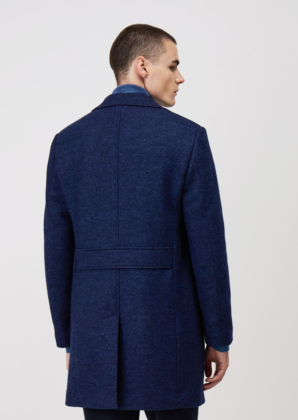 Manteau bleu indigo à capuche amovible - Father and Sons 69411