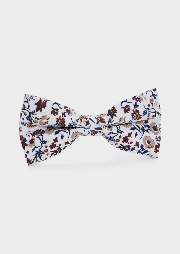 Noeud papillon camel à motif fleuri bordeaux et bleu - Father and Sons 68155