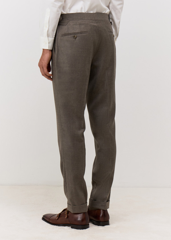 Pantalon coordonnable Slim en laine marron - Father and Sons 69518