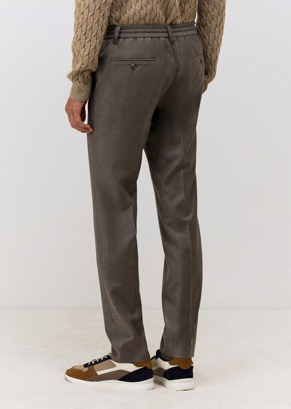 Pantalon coordonnable Slim en laine marron - Father and Sons 69528