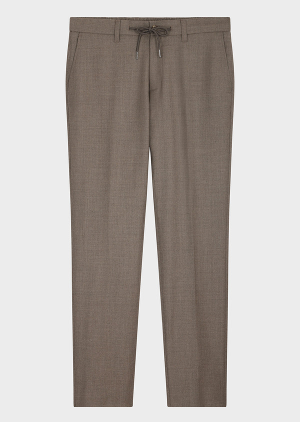 Pantalon coordonnable Slim en laine marron - Father and Sons 69531