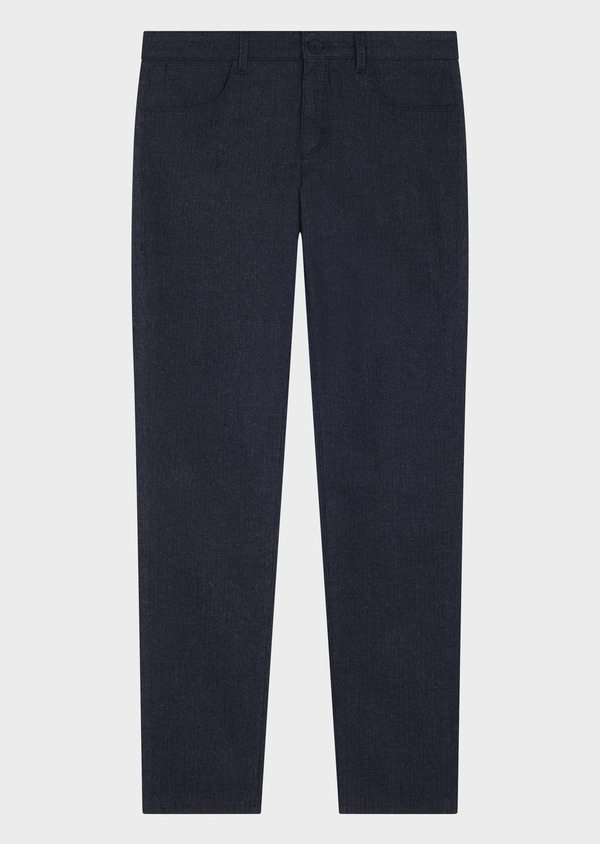 Pantalon casual skinny en coton mélangé bleu indigo - Father and Sons 71540