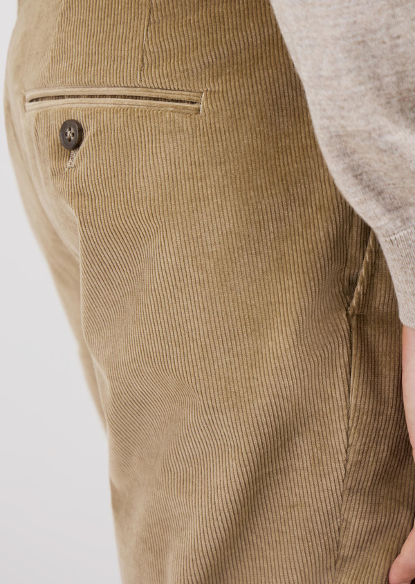 Pantalon coordonnable Slim en velours côtelé camel - Father and Sons 69047