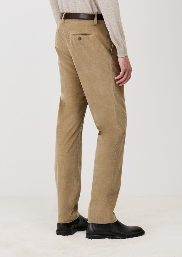 Pantalon coordonnable Slim en velours côtelé camel - Father and Sons 69046