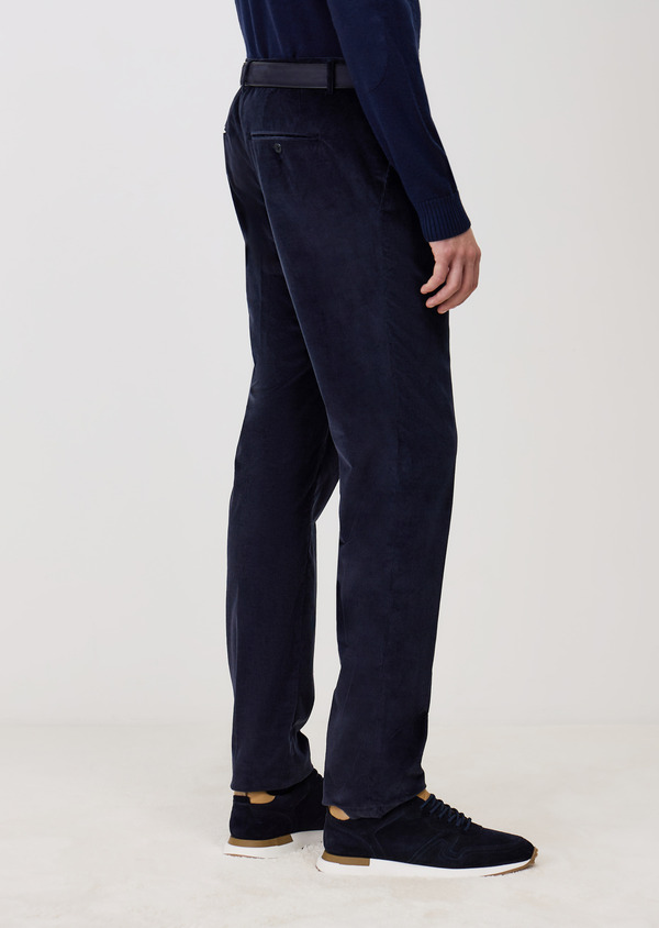 Pantalon coordonnable Slim en velours côtelé bleu marine - Father and Sons 69050