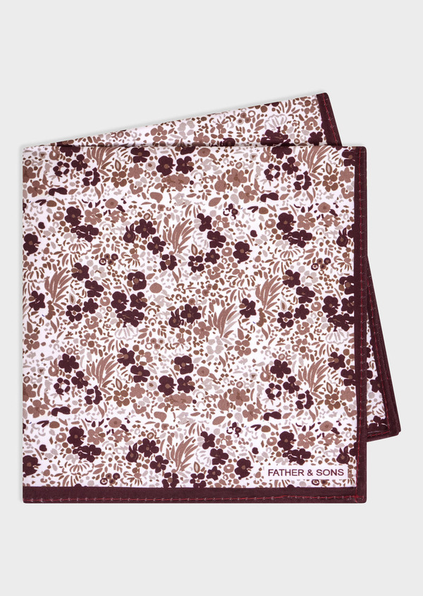 Pochette bordeaux à motif fleuri beige - Father and Sons 68167