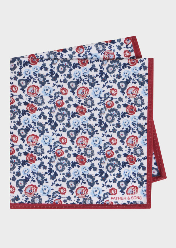 Pochette rouge à motif fleuri bleu - Father and Sons 68170