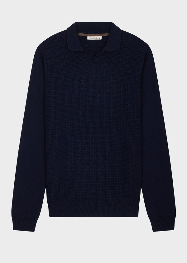 Pull col polo bleu indigo - Father and Sons 70471