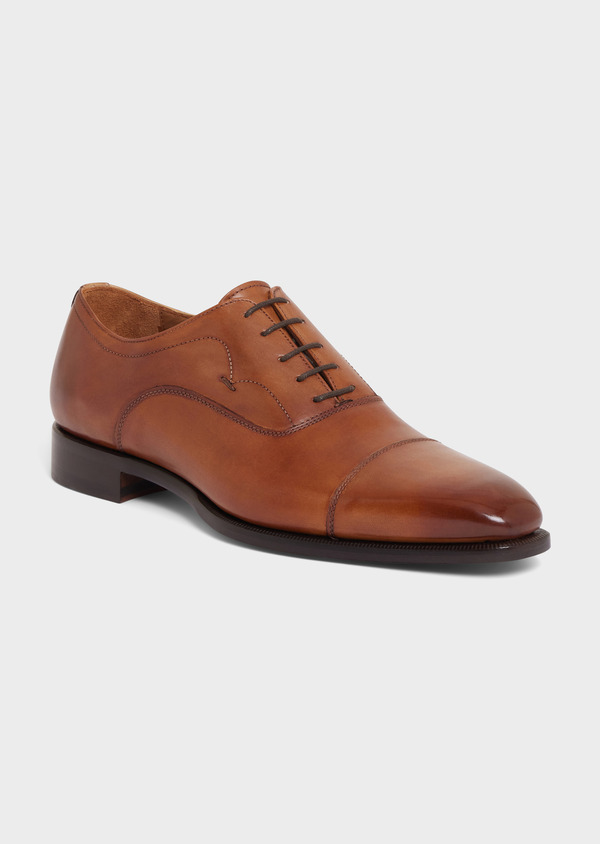 Richelieus en cuir lisse cognac - Father and Sons 67893