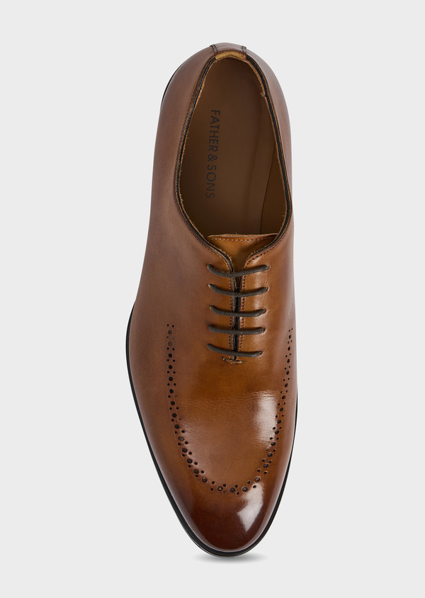 Richelieus en cuir lisse cognac - Father and Sons 68797