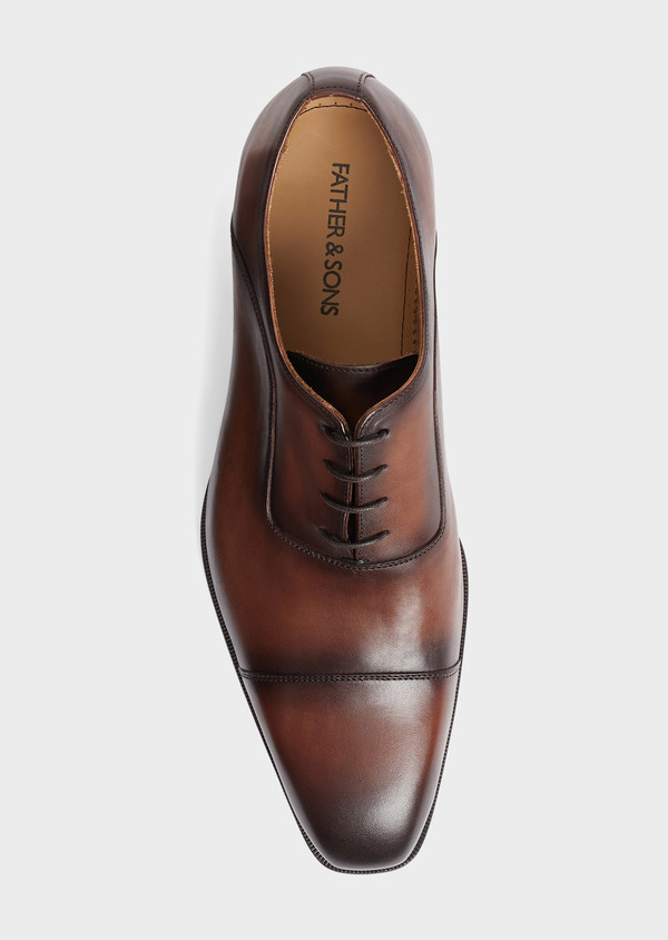 Richelieus en cuir lisse cognac - Father and Sons 67897