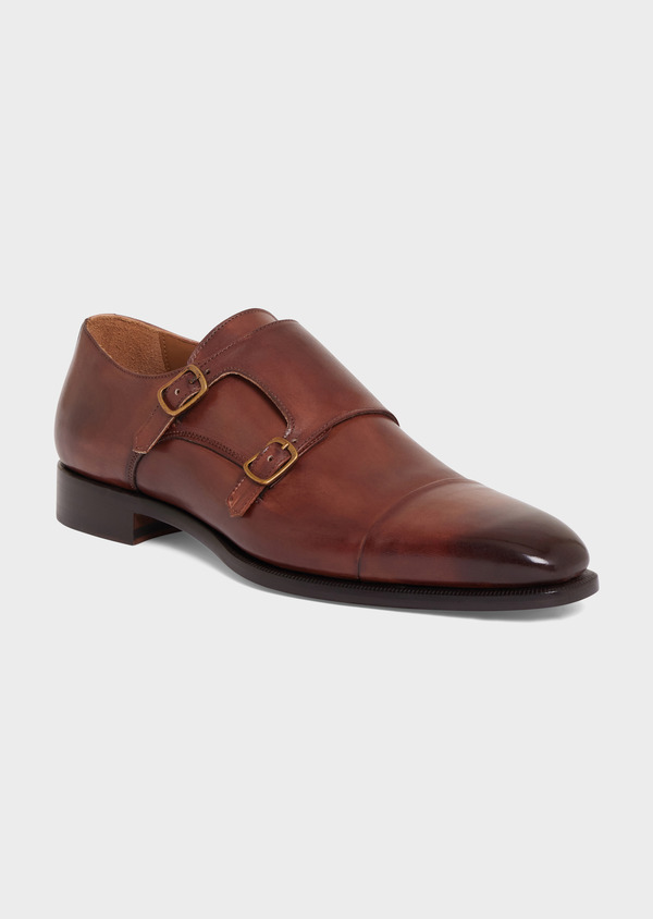 Chaussures à boucles en cuir lisse marron - Father and Sons 67884