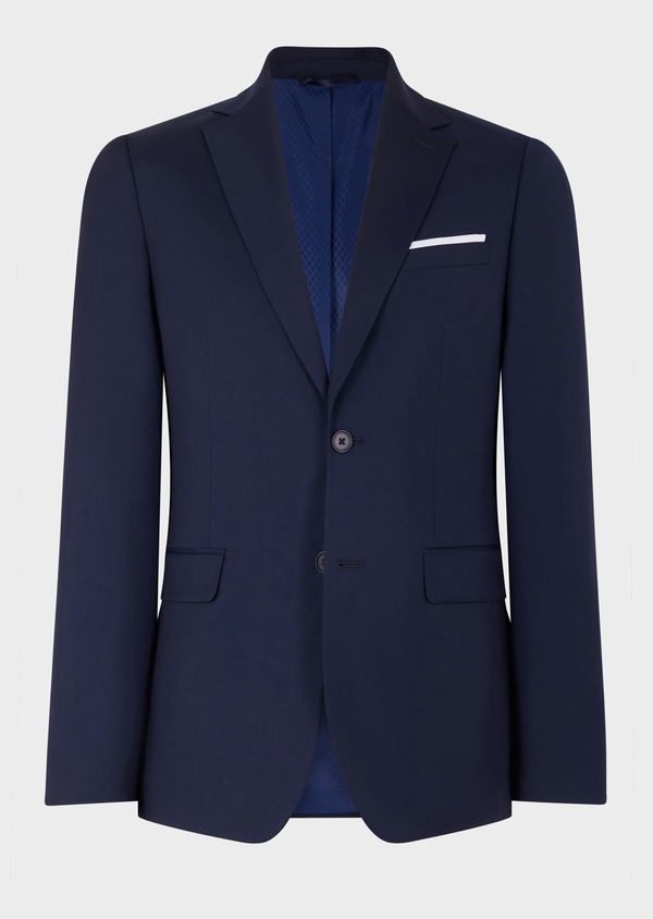 Veste de costume Regular en laine Marzotto unie bleu marine - Father and Sons 68193